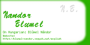 nandor blumel business card