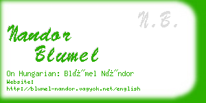 nandor blumel business card